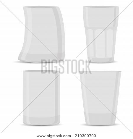 Abstract vector illustration of logo for transparent empty cup glass