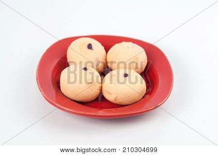 Mochi sweet dessert on white background isolate