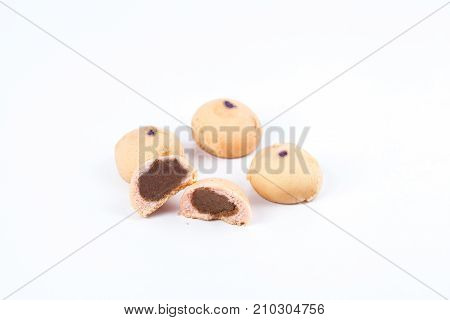 Mochi sweet dessert on white background isolate