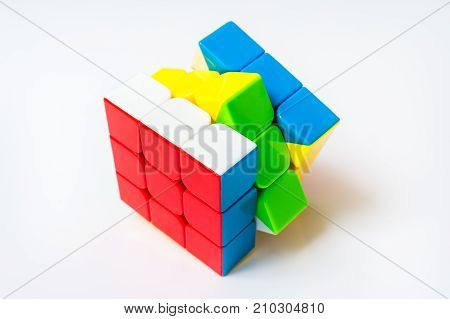 Rubik's Cube Isolated On White Background