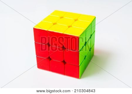 Rubik's Cube Isolated On White Background