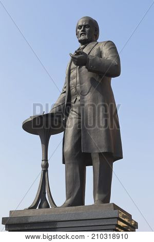 Yaroslavl, Russia - July 20, 2016: Savva Mamontov Monument in the city of Yaroslavl