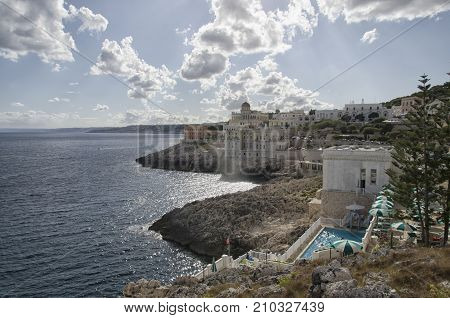 View of the town of Santa Cesarea Terme