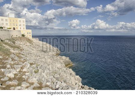 View of the sea in front of Santa Cesarea Terme