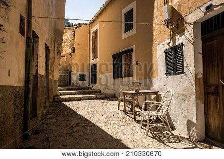 Street in the town of Banyalbufar, Majorca (Balearic Islands, Spain)