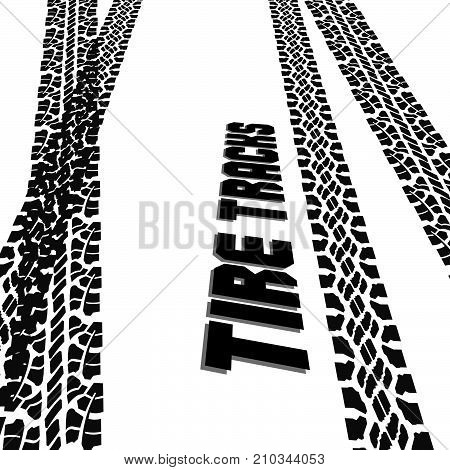 Tire track silhouette banner. Vector illustration EPS10.