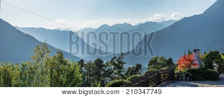 The blue mountains in the fog. Biburger see Kühtai Taxegg