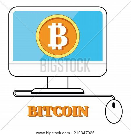 Set vector bitcoin graph on color background. Bitcoin hype concept vector illustration with blank space for text
