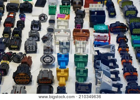 Variety of automotive electrical multi pin plastic connectors