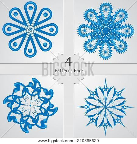 Texture with geometric ornament. Vector pack of patterns