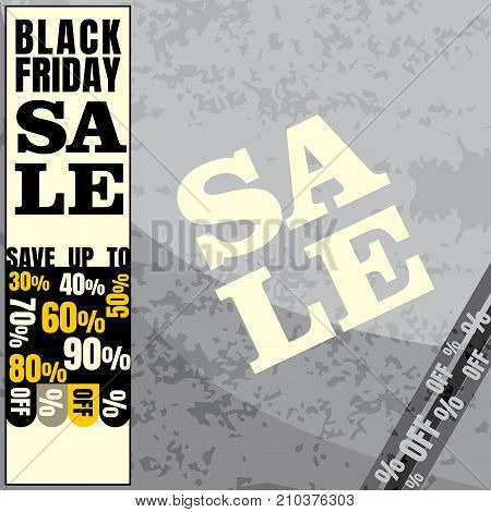 black friday sale gray background in grunge style