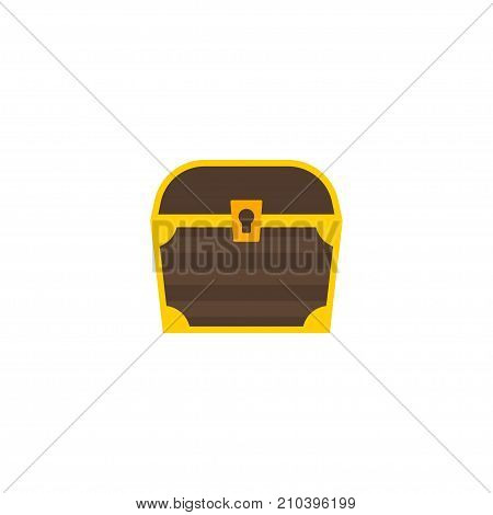 Flat Icon Treasure Element. Vector Illustration Of Flat Icon Chest Isolated On Clean Background