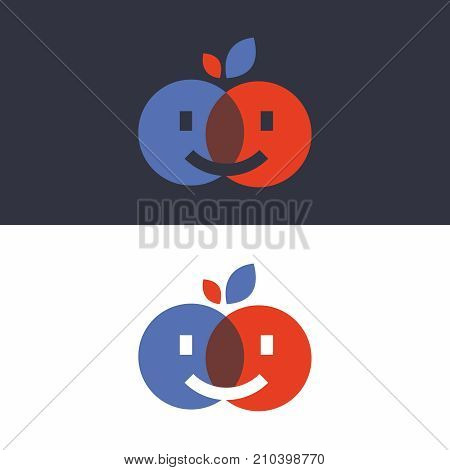 Modern vector professional sign logo smile kiss.