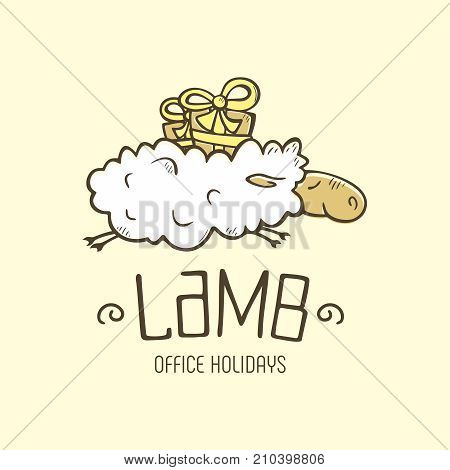 Modern vector professional sign logo lamb holiday.
