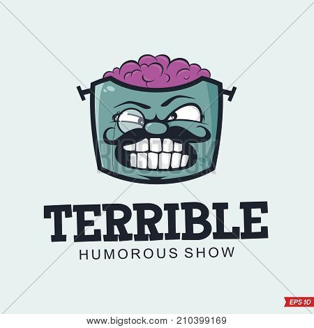 Modern vector professional sign logo terrible show.