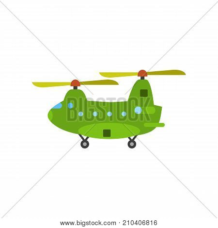 Military cargo copter. Aviation, vehicle, army. Military concept. Can be used for topics like force, air freight, national security.