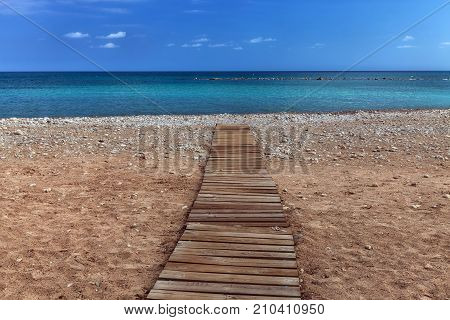 Beach boardwalk
A boarded path or wooden boardwalk allowing easy access to and from the sea at Altea in Spain's Costa Blanca