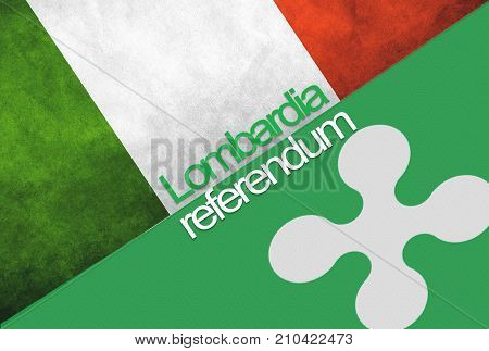 Flags Of Italy And Lombardia