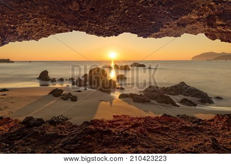 Photo mounting beach Noja in Cantabria, Spain