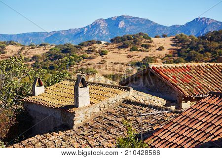 Aerial View Of Lollove In Bosa, Sardinia, Italy
