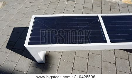 Modern Solar Bench For Using Alternative Energy