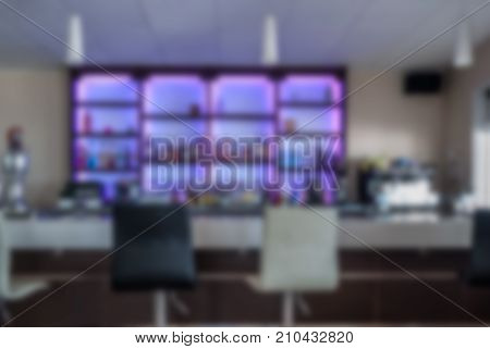 Abstract Blur Background Of Bar Counter