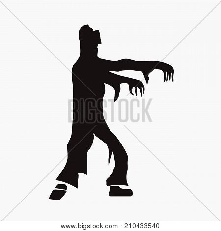 Illustration Of Spooky Zombie On White Background, Halloween Concept