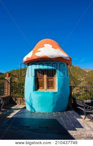 Juzcar smurf village. Malaga province, Costa del Sol, Andalusia, Spain. Picture taken - 22 october 2017.
