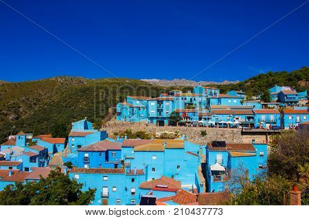 Juzcar smurf village. Malaga province, Costa del Sol, Andalusia, Spain. Picture taken - 22 october 2017.