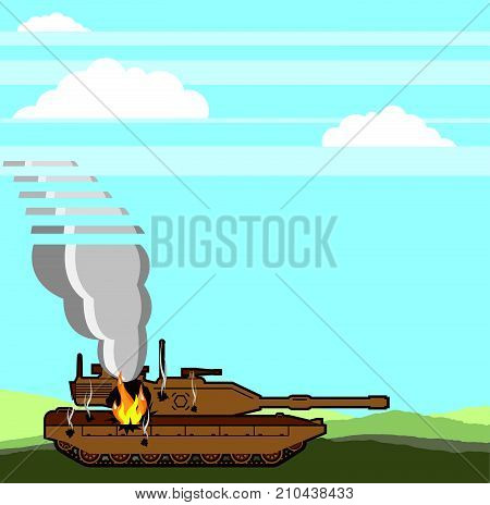 Tank On Fire Vector Illustration Clip-art Image Eps