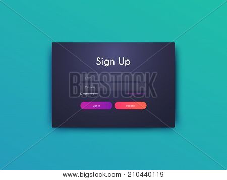 Vector Illustration of screens and web concept. Interface UX, UI GUI screen template for web site banners. Sign up