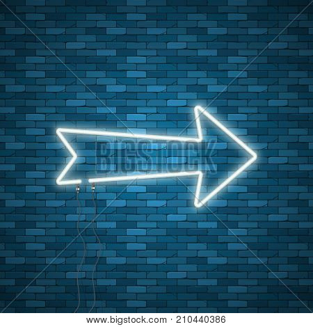Neon Arrow Sign. Electric light arrow. Stock vector