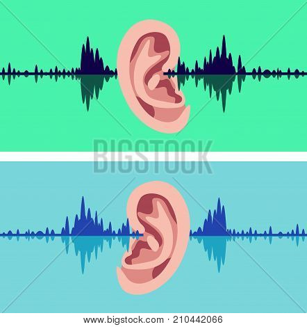 Ear Soundwave Vector Illustration Clip-art Image Eps