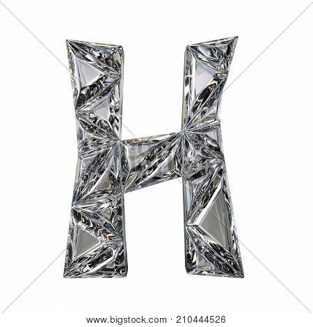 Crystal Triangulated Font Letter H 3D Render