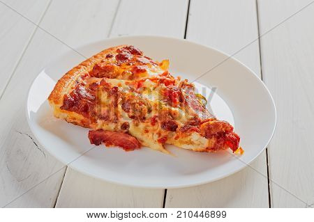Top View Of Italian Rustic One Slice Pizza