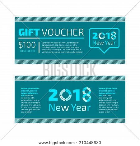 Emerald green Flat design Gift certificate of voucher