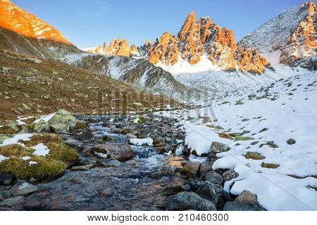 Autumn season in  Kackar Mountains in the Black Sea region of Turkey. Beautiful mountains landscape.