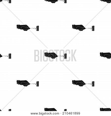 Lockpick in the hand of the criminal. Latchkey, thief tool, crime single icon in black style vector symbol stock illustration .