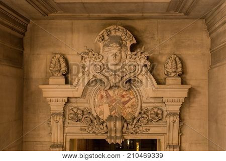 Paris, France, March 31 2017: Interior view of the Opera National de Paris Garnier, France. It was built from 1861 to 1875 for the Paris Opera house.