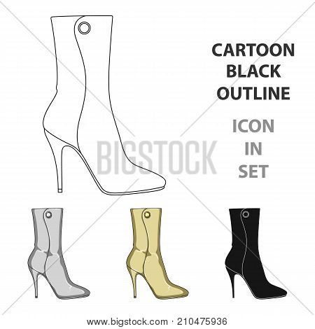 Demi tall womens boots high heel.Different shoes single icon in cartoon style vector symbol stock web illustration.