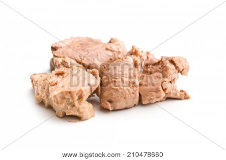 Cod liver in oil isolated on white background.