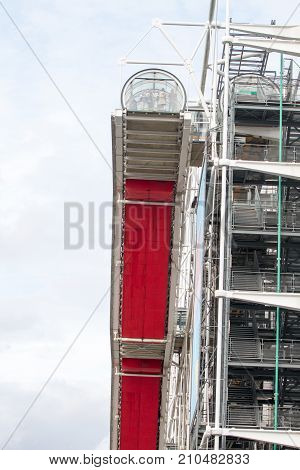 Paris - September 02: Exterior View Of Pompidou And The Stravinsky Fountain Whimsical Public Fountai