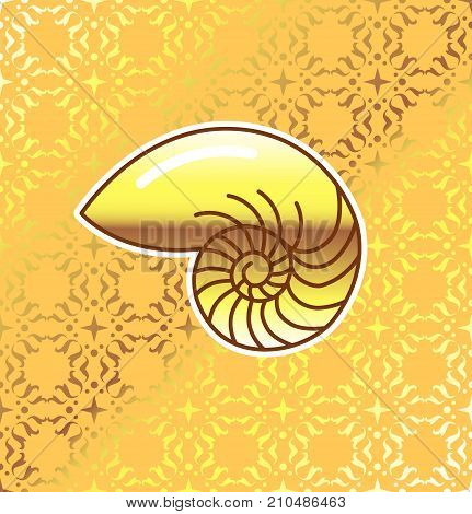 Golden shell vector illustration clip-art image eps