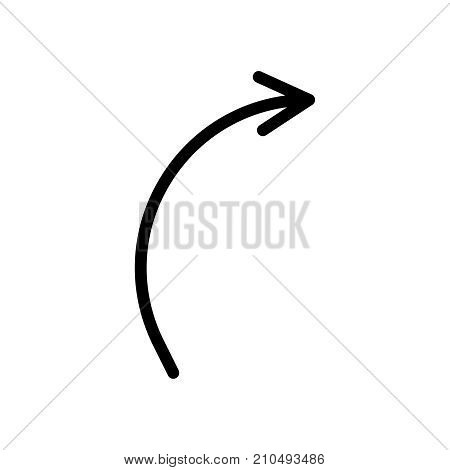 Arrow flat icon. Single igh quality outline menu pictograms in modern flat style. Black information symbol for web design and mobile app on white background. Arrow line logo.