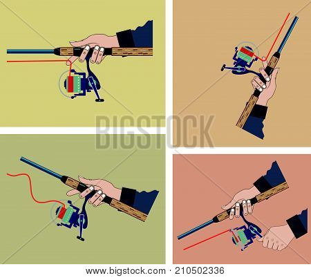 Casting spinning reel not marked diagram vector