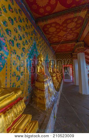 New Golden Buddha In Wat Arun The Temple Of Dawn In Bangkok, Thailand
