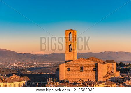 Scenic View Of The Italian City Of Perugia In Umbria