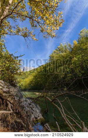 Scenic Voidomatis River In Zagoria, Epirus, Greece
