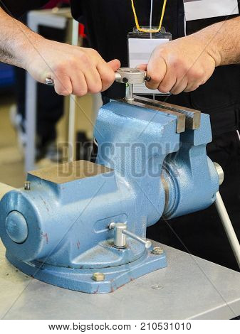 Worker hands close up