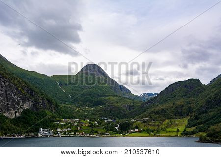 Geiranger fjord Beautiful Nature Norway. It is a 15-kilometre (9.3 mi) long branch off of the Sunnylvsfjorden which is a branch off of the Storfjorden (Great Fjord).
